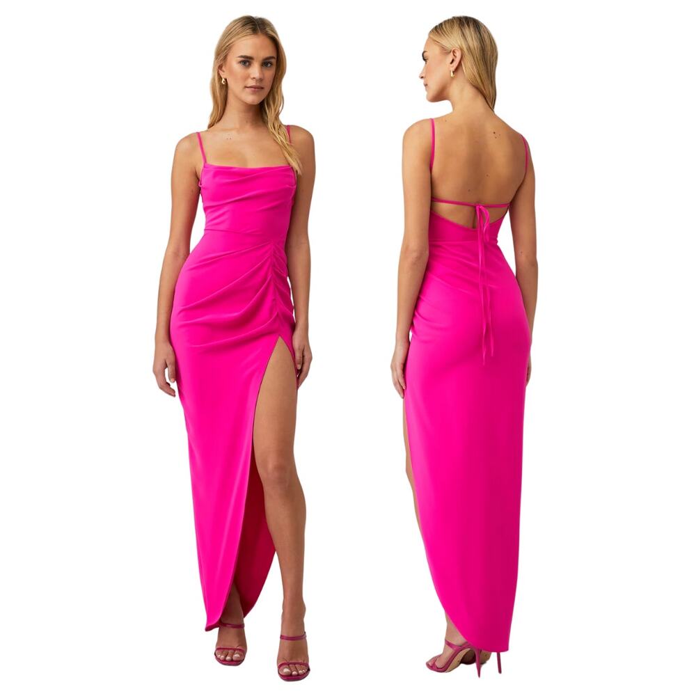 Amanda Uprichard Jasalina Maxi Dress Jersey Ruched Statement Party Dainty Sz XS